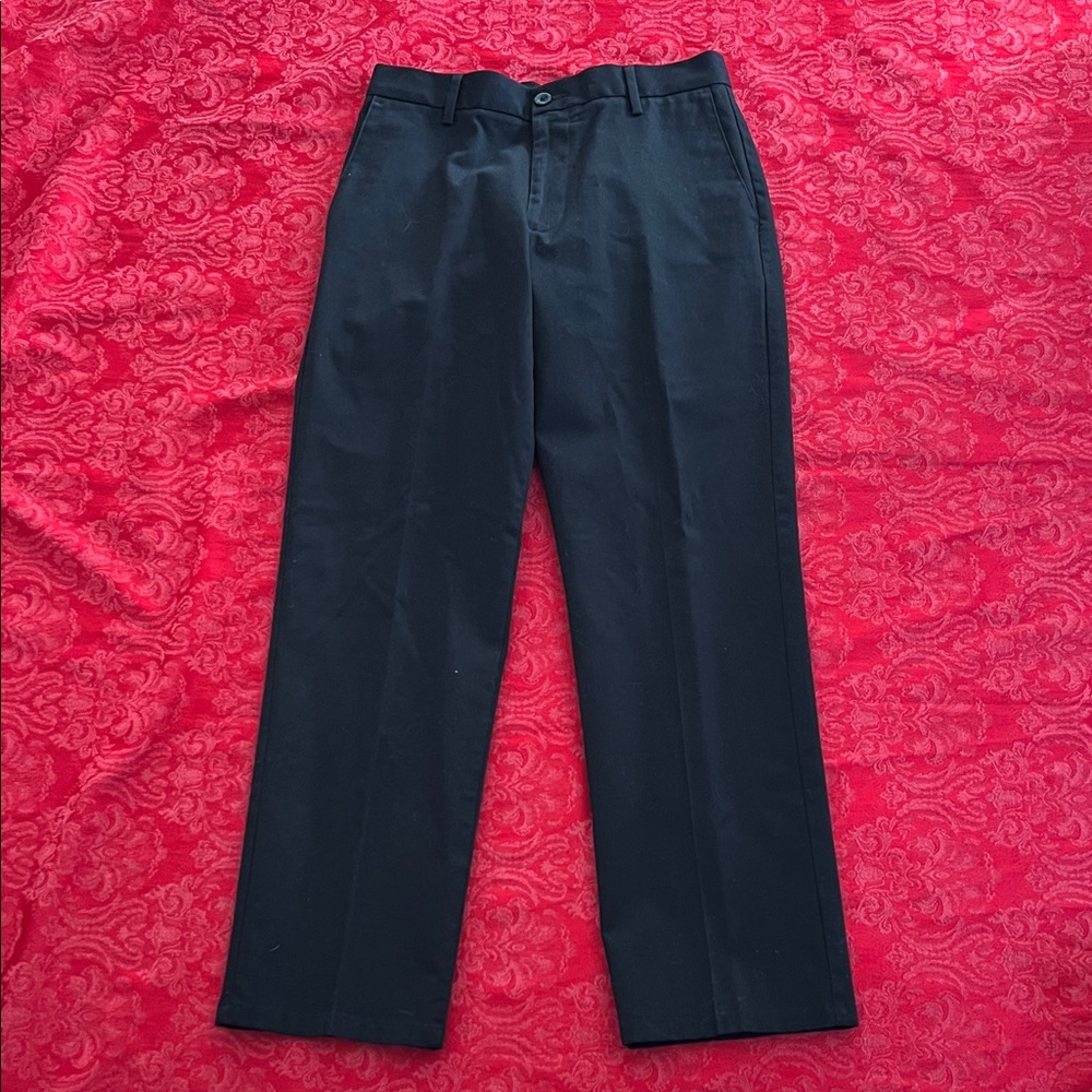 Dockers Straight Fit Men’s 29x30 Black Stretch Chino Dress Pants Flat Front